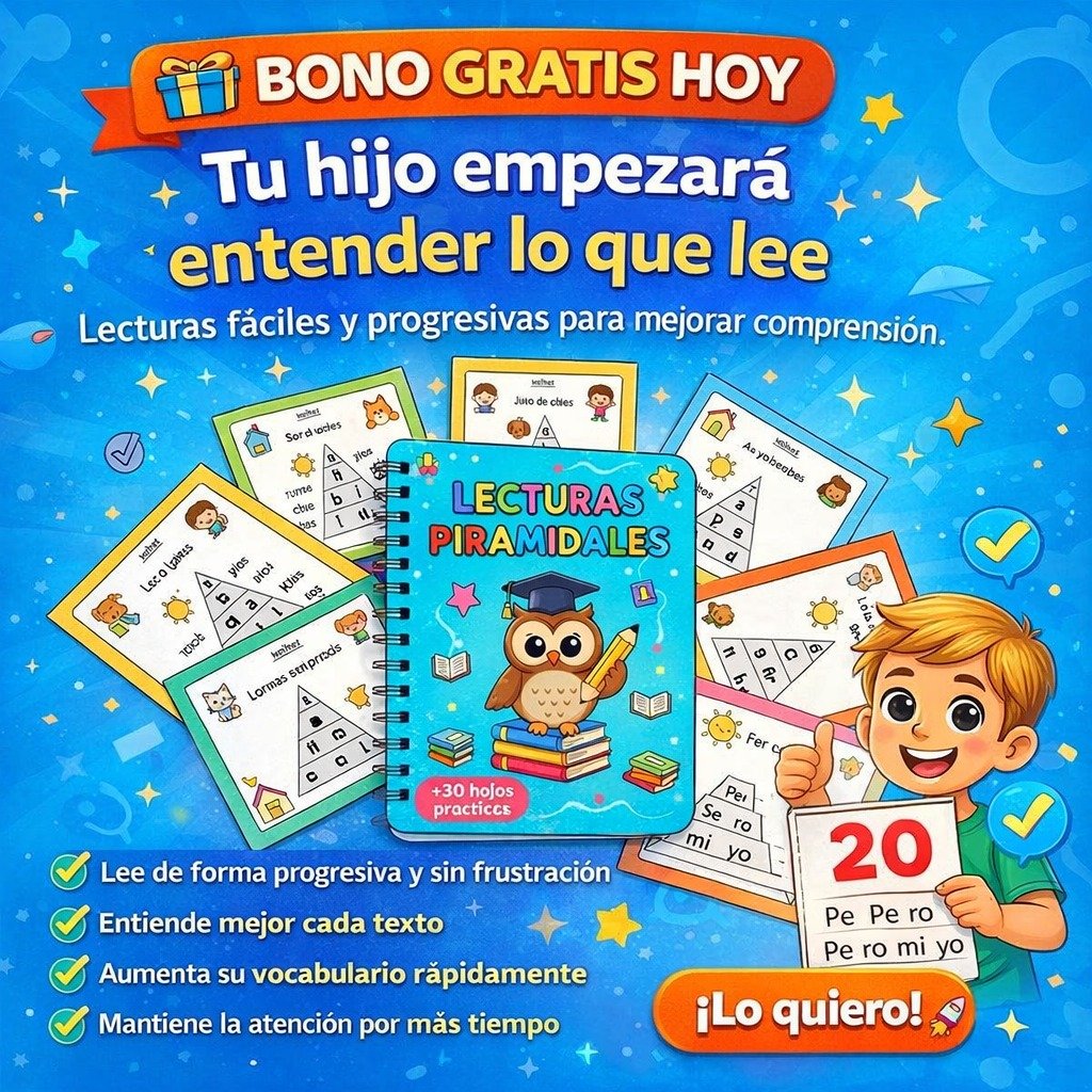 Pack educativo Lectura Inteligente para niños con problemas de comprensión lectora incluye más de 650 actividades pirámides de lectura silabario ejercicios de trazos y bonos de matemáticas ortografía y razonamiento lógico para imprimir desde casa